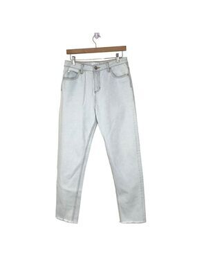 Sandro Paris Light Wash 5 Pocket High Rise Raw Hem Jeans Size 40